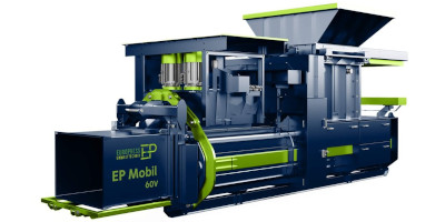 Europress EP 60V Hakenliftmobile Kanalballenpressebei Huber Recyclingtechnik GmbH